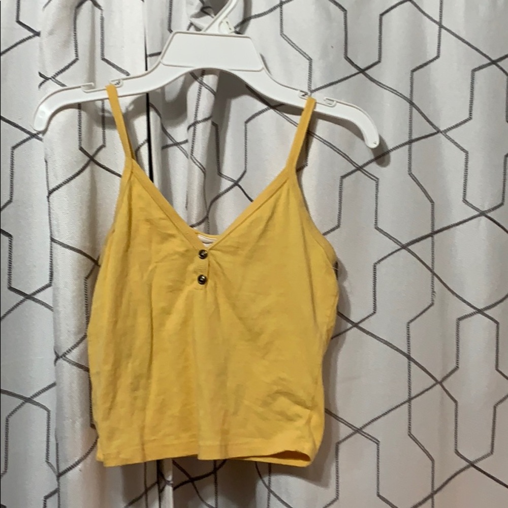 yellow cropped tank top